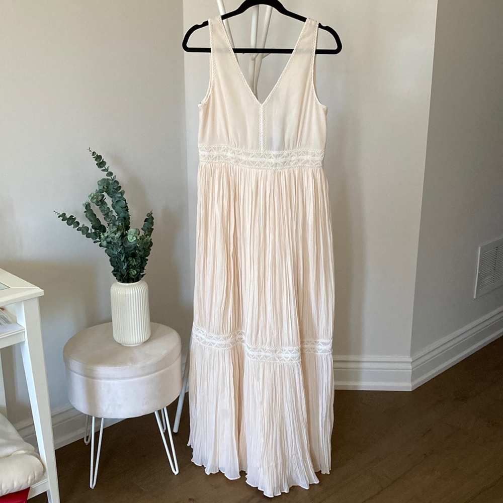 Long light pink/ peach dress from Massimo Dutti